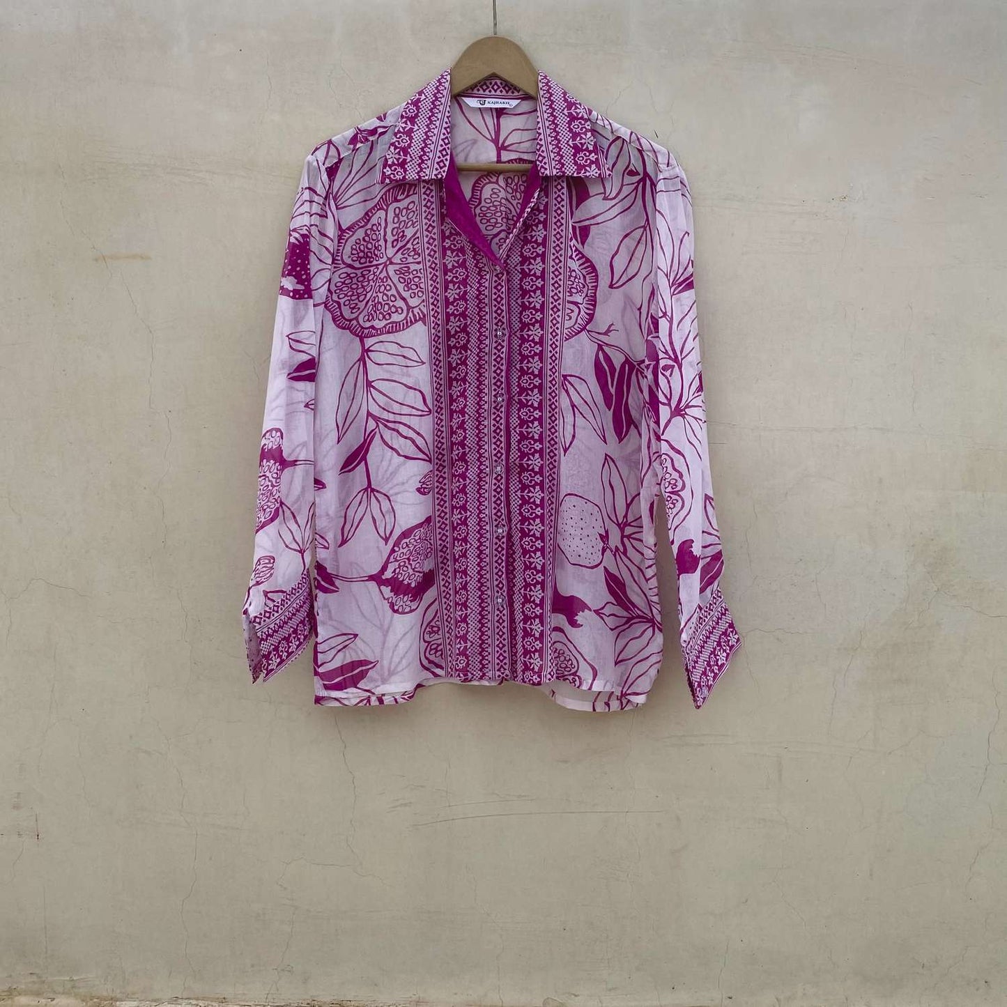 White Purple Leaf Mul Women Shirt - KJ10097