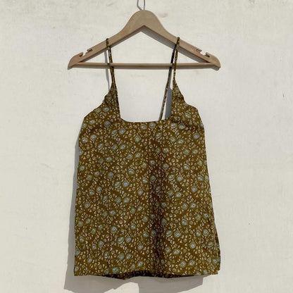 Olive Green Piasley Round Neck Kurti Top - KJ0964