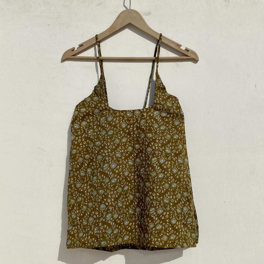 Olive Green Piasley Round Neck Kurti Top - KJ0964