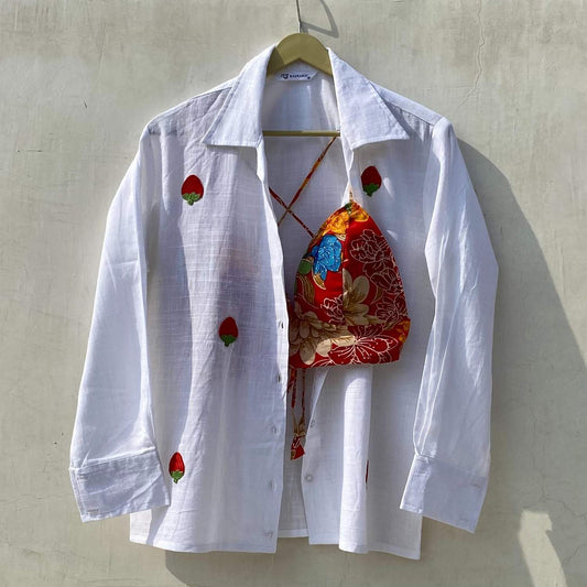 Strawberry Shirt and Jaal Bra Combo - KJ10165