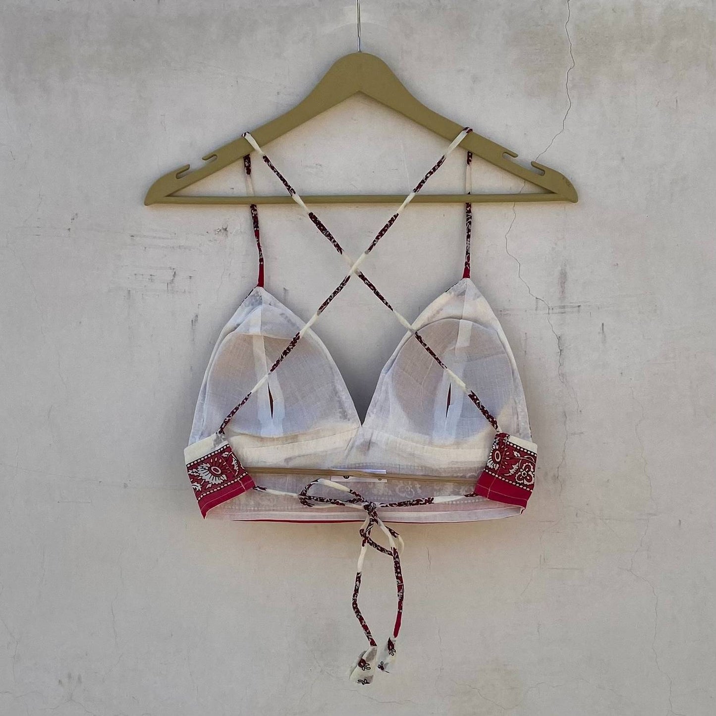 White Red Butti Shirt and Bra Combo - KJ10231