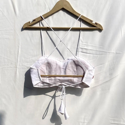 Valentine's Day Collection White Red Floral Ring Embroidery Removable Pads Bra - KJ10305