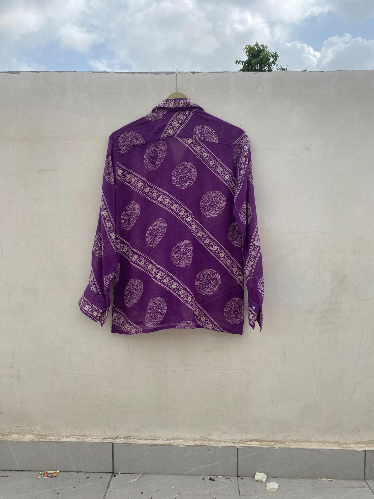 Purple Bandhej Mul Women Shirt - KJ10096