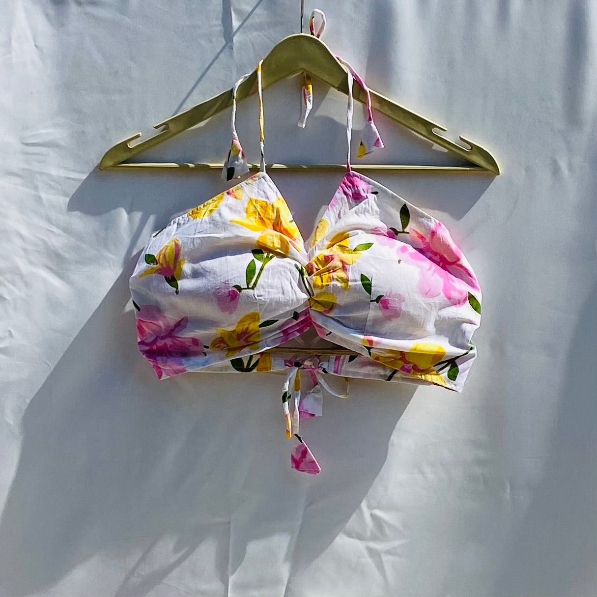 White Floral Criss Cross Top -(( Clearance Sale ))