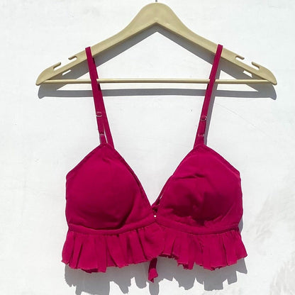 Pink Crush Frill Removable Pads Bra - KJ0899
