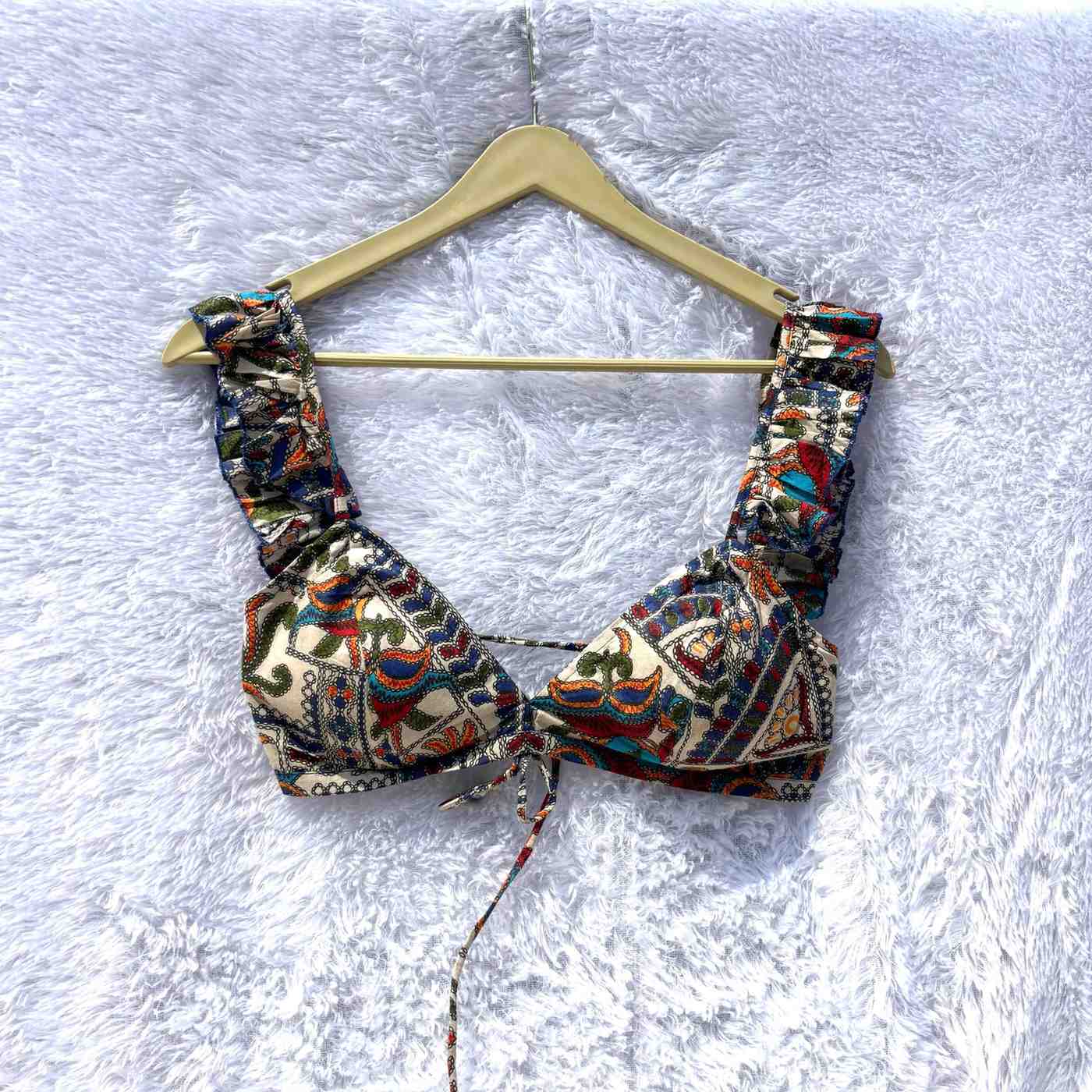 White Traditonal Art Frill Sleeves Removable Pads Bra - Kj10382 ( lil flea )