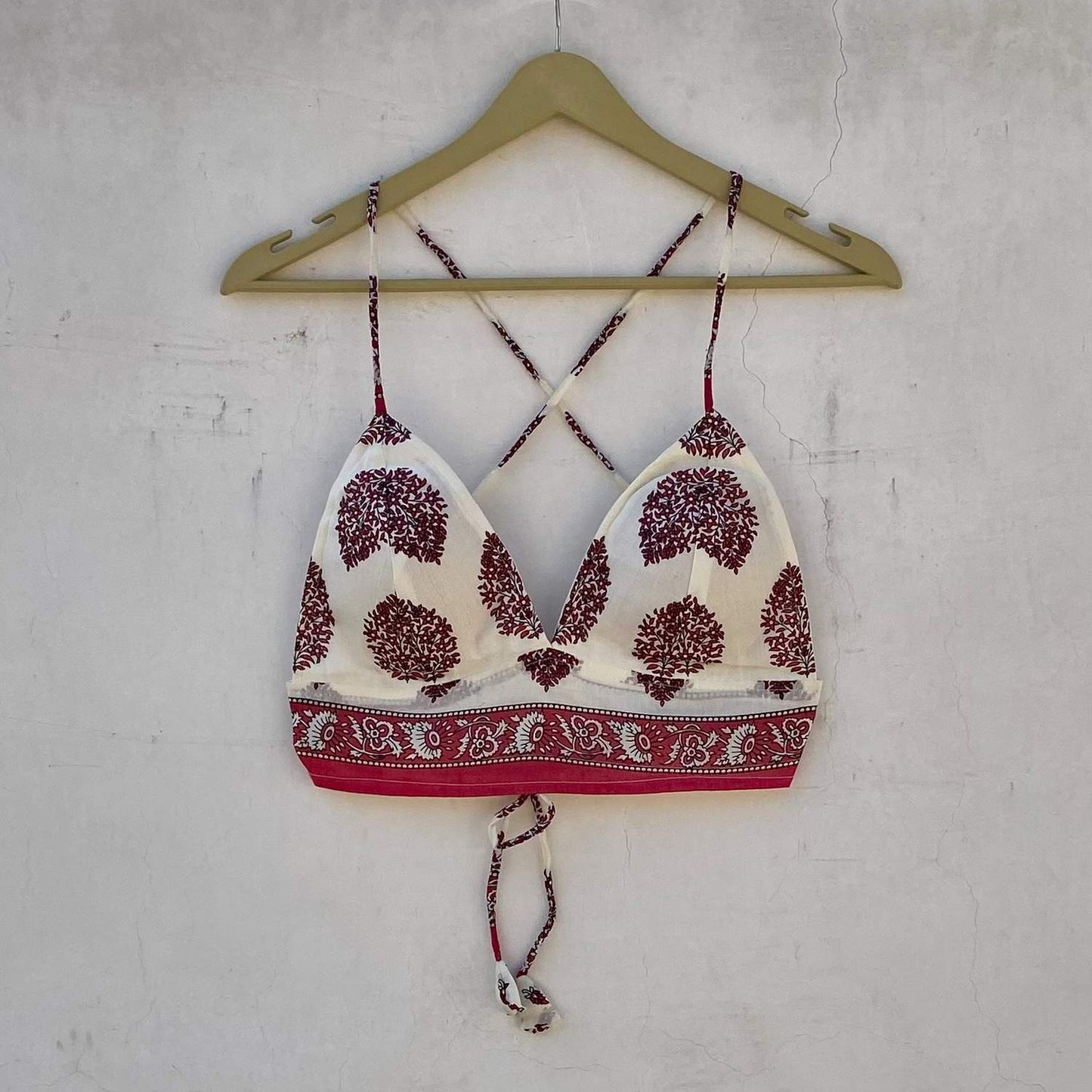 White Red Butti Shirt and Bra Combo - KJ10231