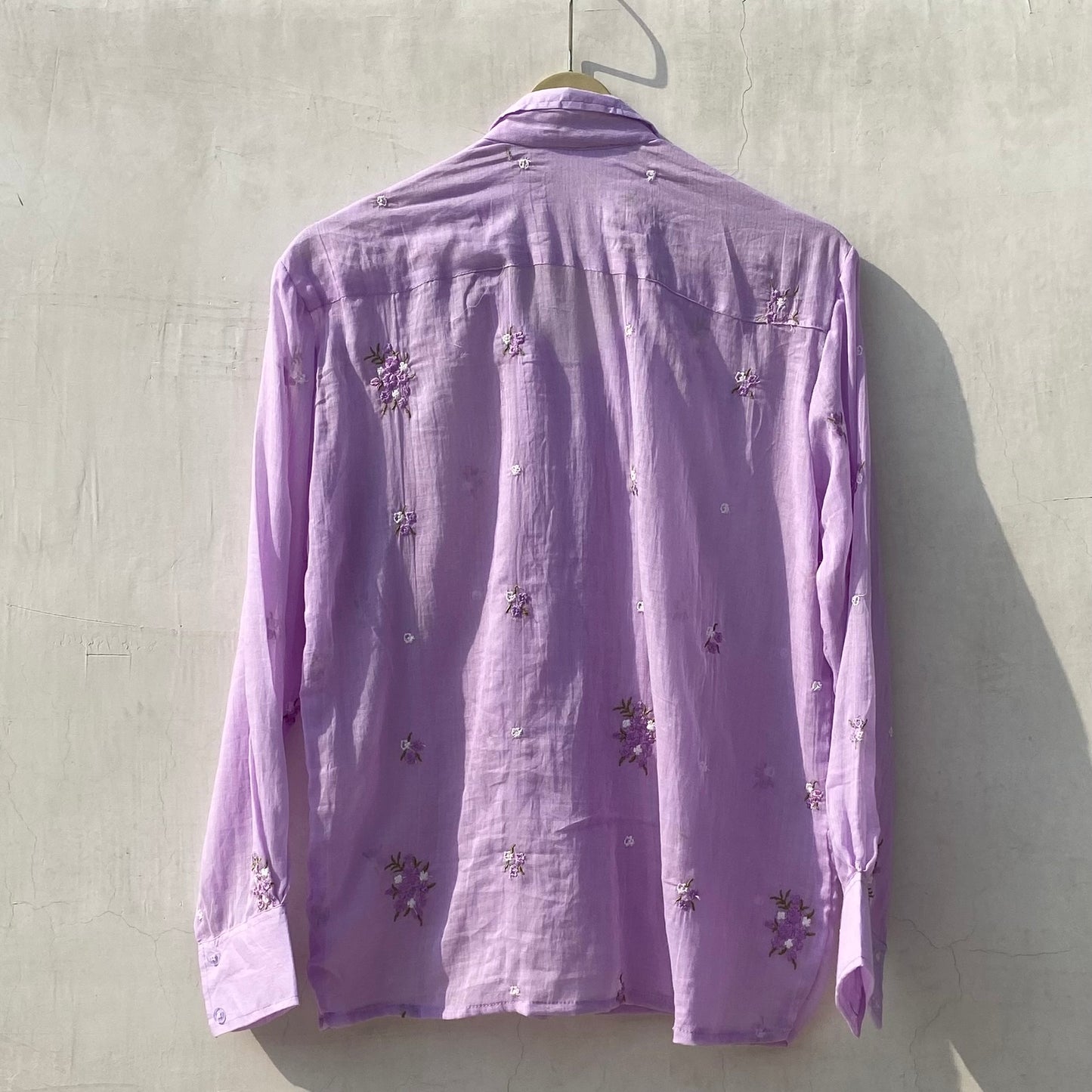 Thread Embroidery Lavender Shirt and Tree Bra Combo - KJ10170