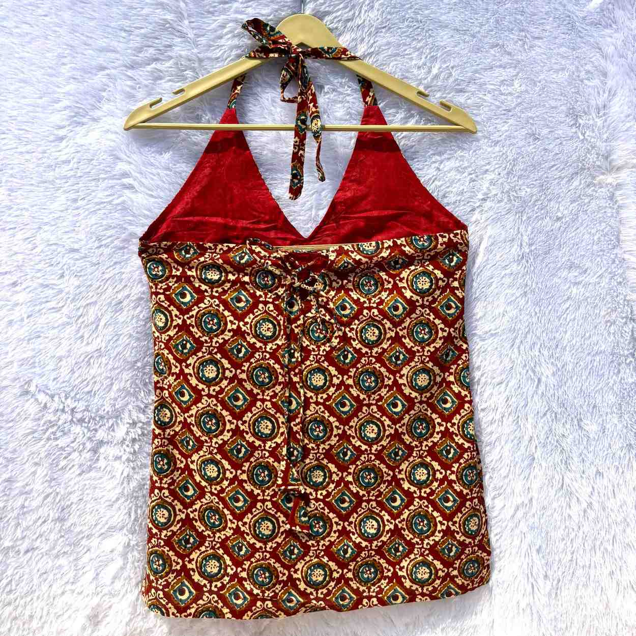 Maroon Lilflea Halter Neck With Paded Kurti Top - KJ10375