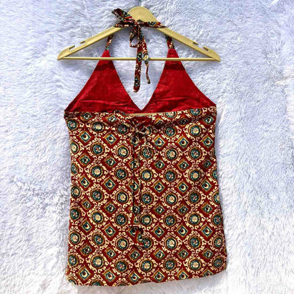 Maroon Lilflea Halter Neck With Paded Kurti Top - KJ10375