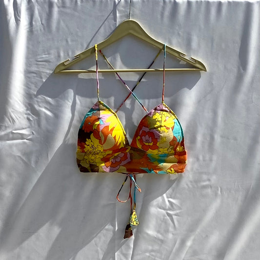 Yellow Blue Floral Bralette -(( Clearance Sale ))