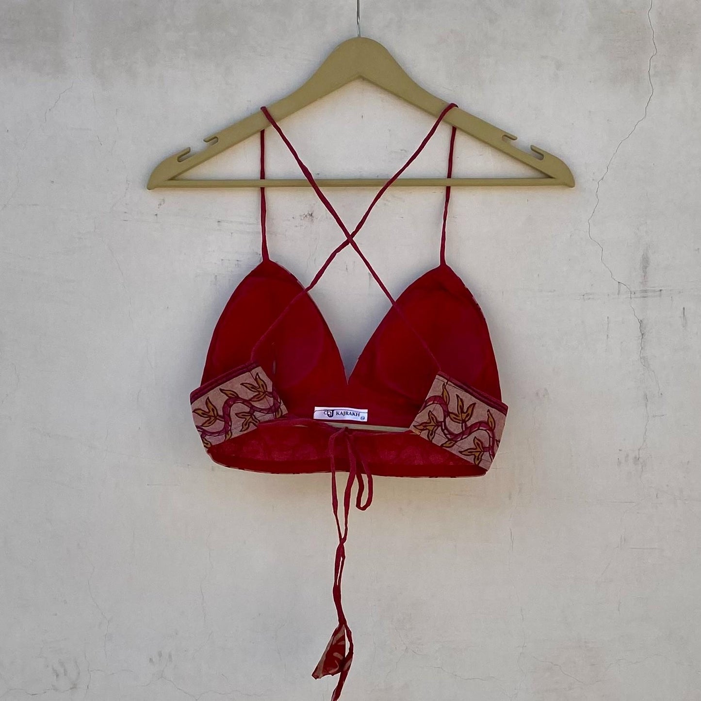 Carrot Batik Floral  Removable Pads Bra - KJ10226