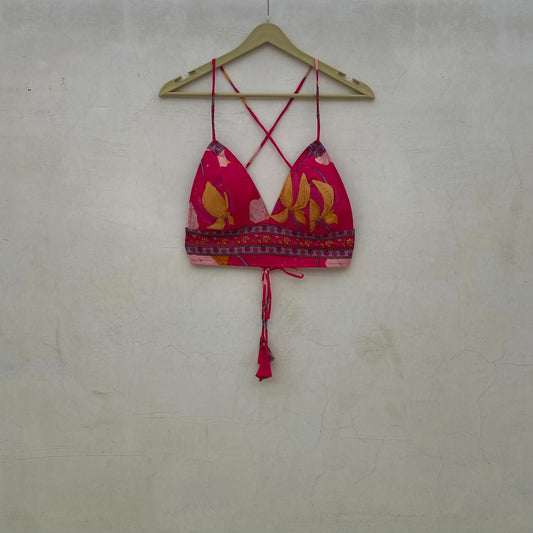 Pink Leaf Removable Pads Bra - KJ10093