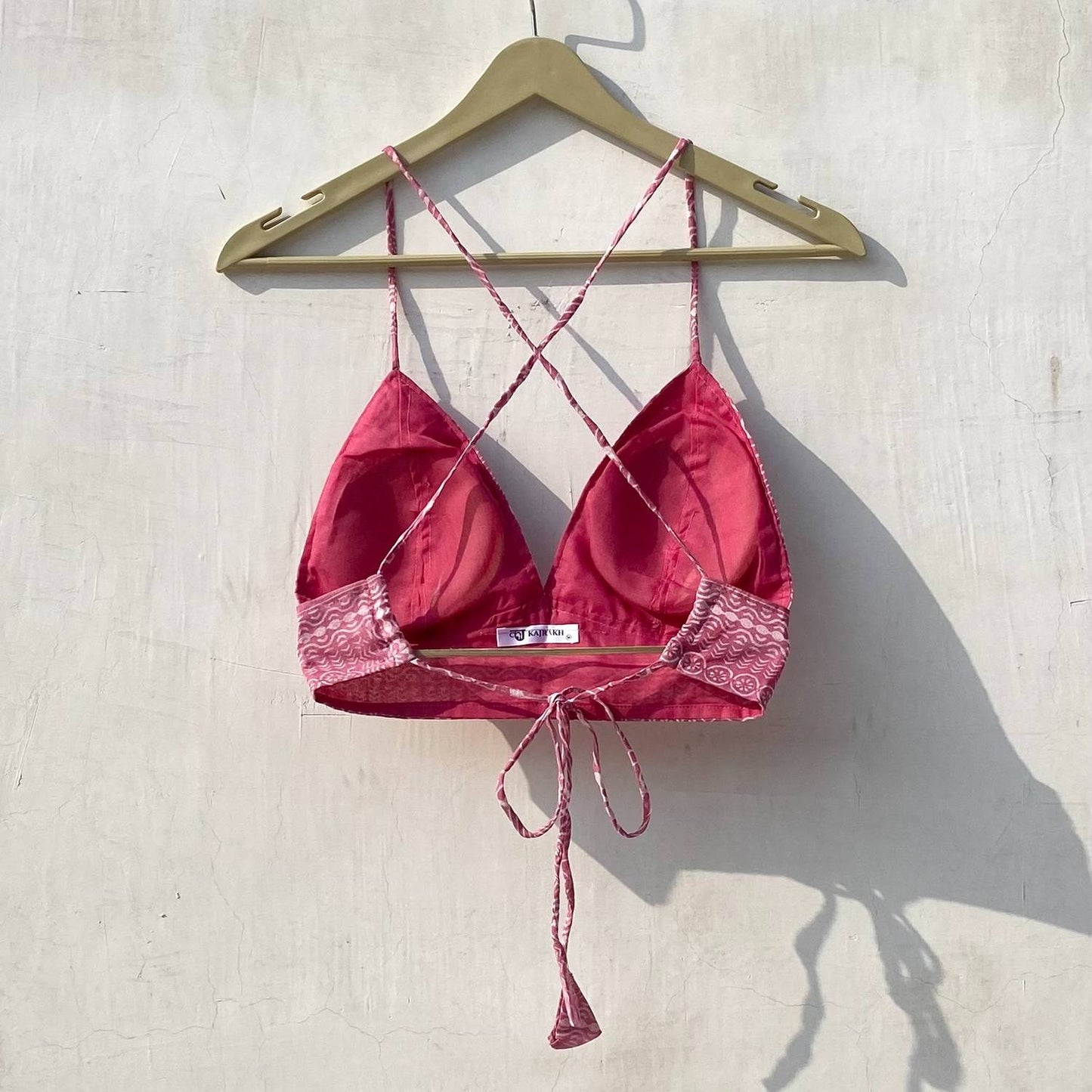 Pink Abstract Removable Pads Bra - KJ10160