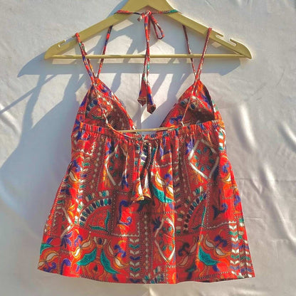 Red Geomatry Tree Removable Pads Top - KJ10315