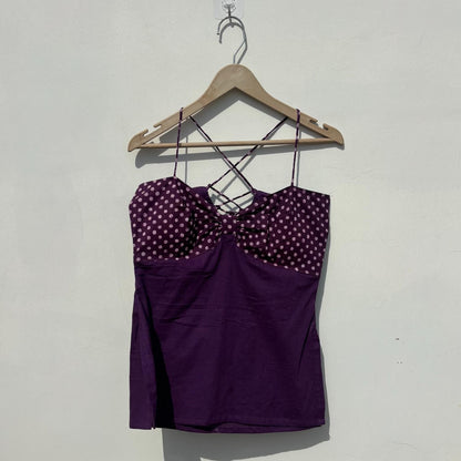 Polka Purple Patch Kurti Top - KJ10410