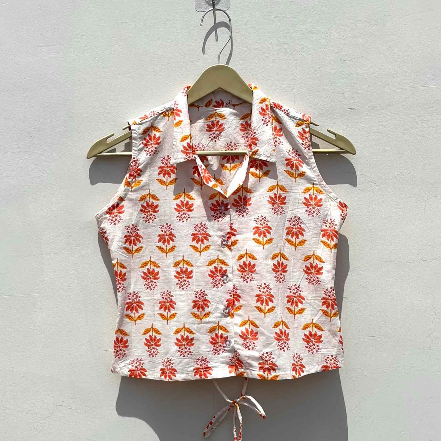 White Coller Criss Cross Top - Kj10431