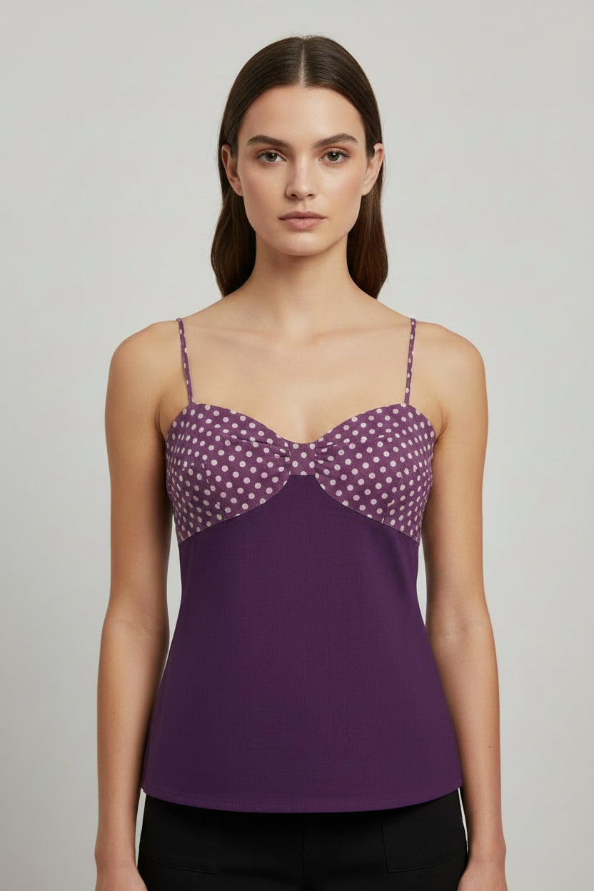 Polka Purple Patch Kurti Top - KJ10410