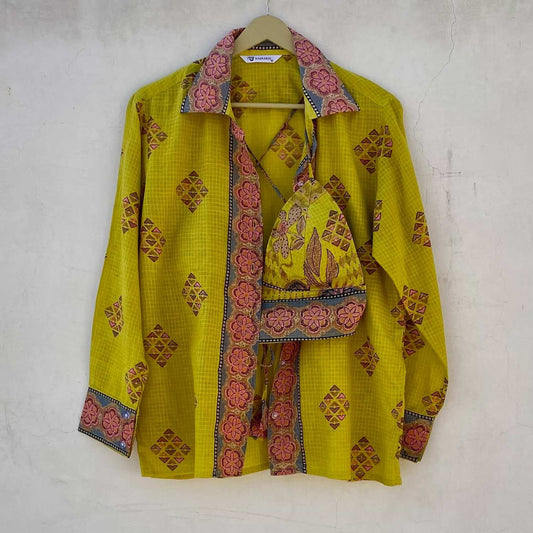 Parrot Green Shirt and Bra Combo - KJ10220