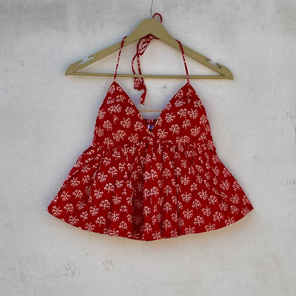 Red Butti Tree Removable Pads Top - KJ10242