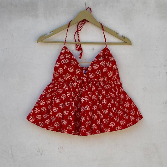 Red Butti Tree Removable Pads Top - KJ10242