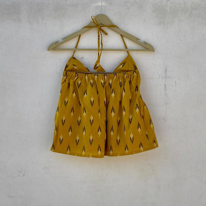 Mustard Ikat Tree Removable Pads Top - KJ10287 (( Clearance Sale Item ))