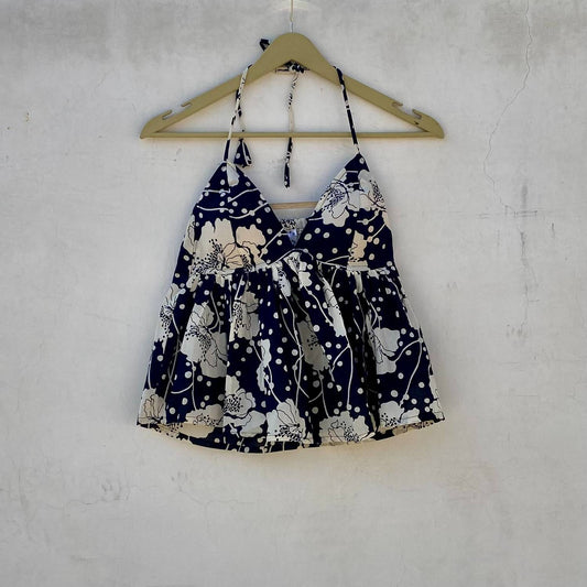 Black Floral Tree Removable Pads Top - KJ10289