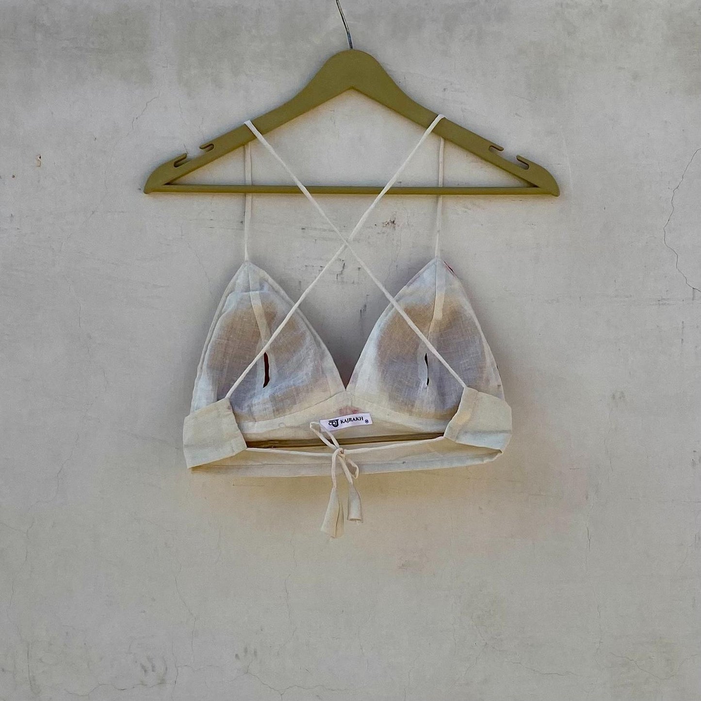 White Heart Embroidery Removable Pads Bra - KJ10256