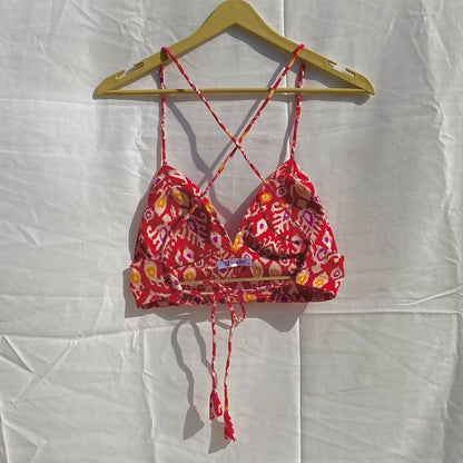 Red Patola Removable Pads Bra - KJ10262