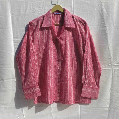 Pink Abstract Mul Women Shirt - KJ10252