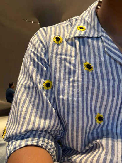 Sunflower Hand Embroidery shirt - AA10137